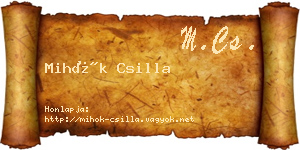 Mihók Csilla névjegykártya